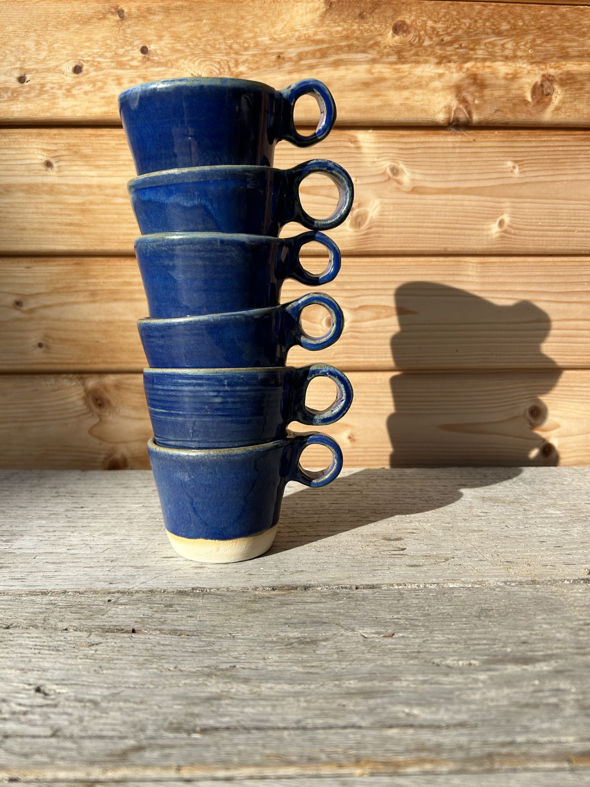 6 tasses à café en grès artisanal - Céramiques Nantaises