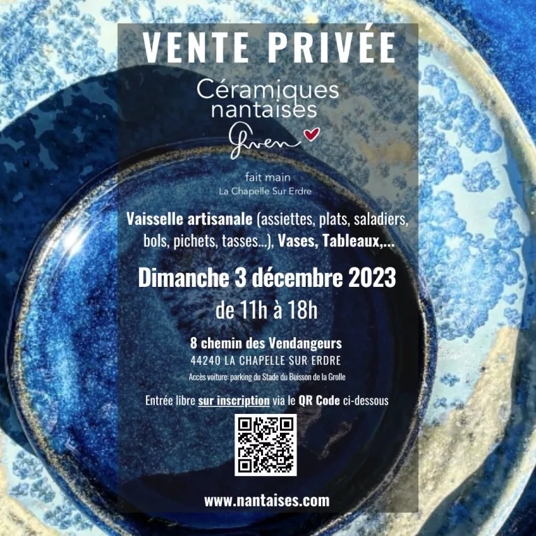 vente céramiques Nantes 3 décembre