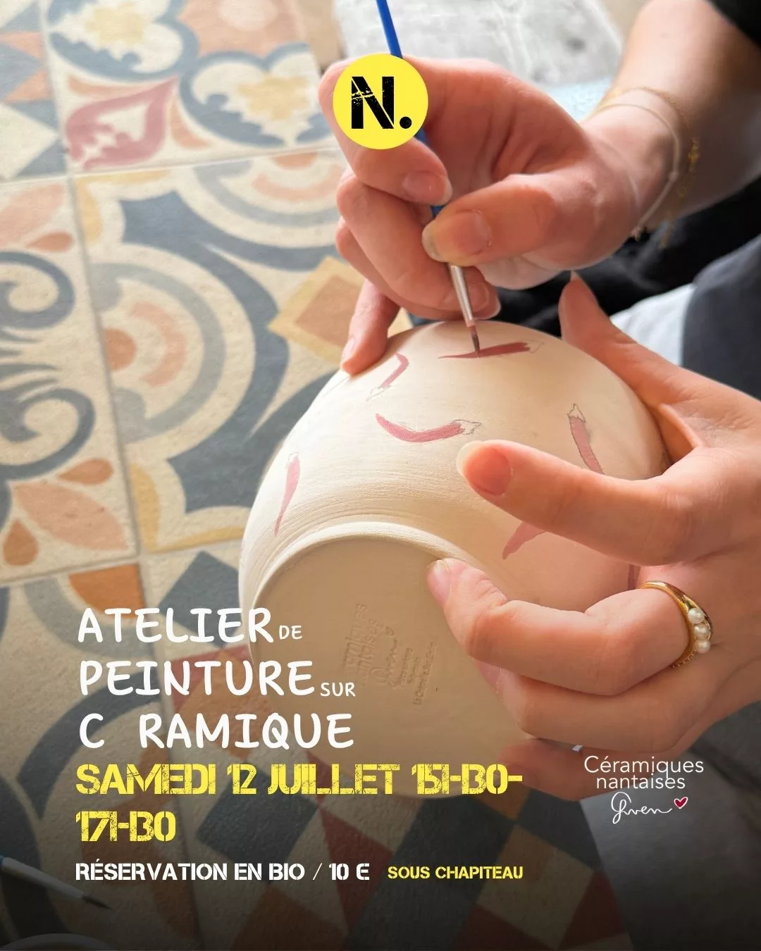 Atelier peinture sur céramique guinguette les nantais
