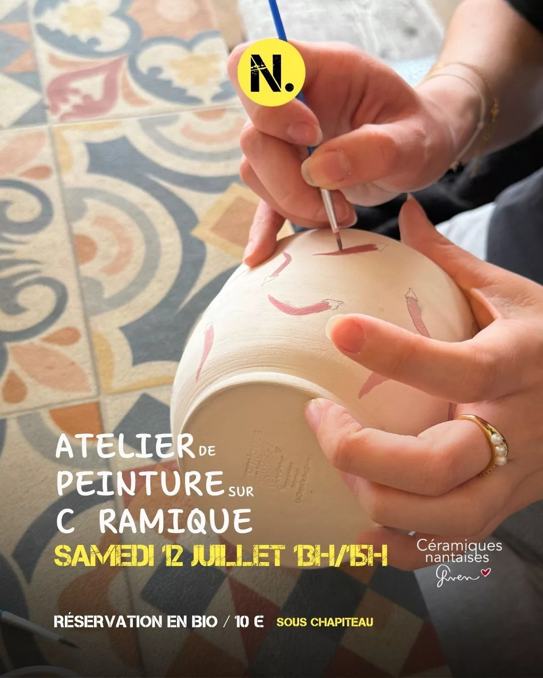 Atelier peinture sur céramique guinguette les nantais