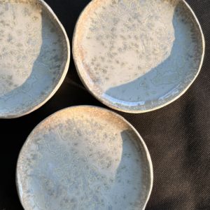 Petite assiette plate blanc cristallisé